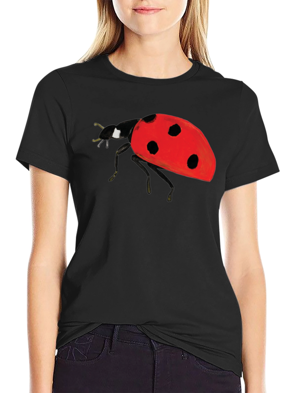 Ladybug Graphic Black T-Shirt