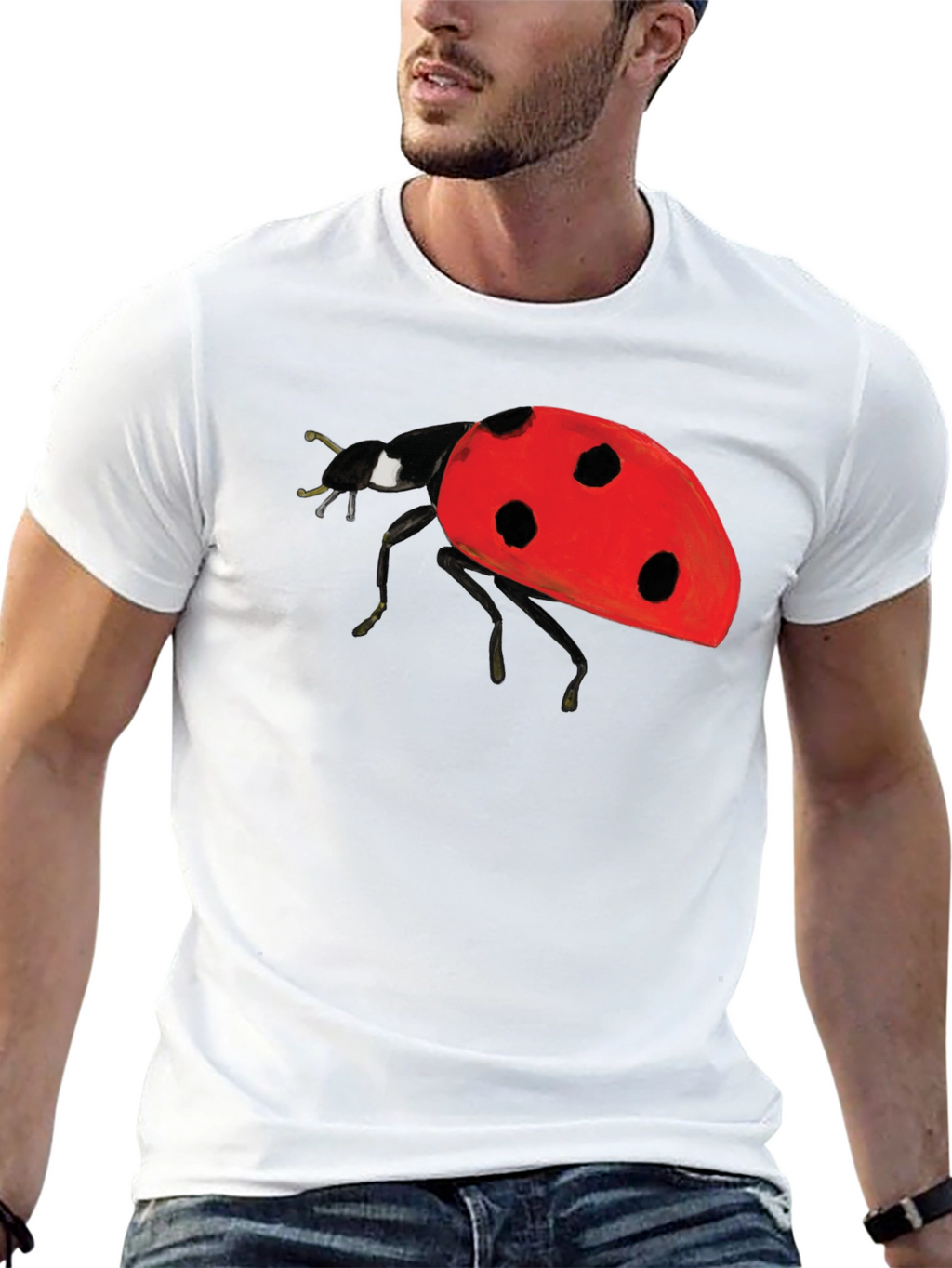 Ladybug Graphic Black T-Shirt