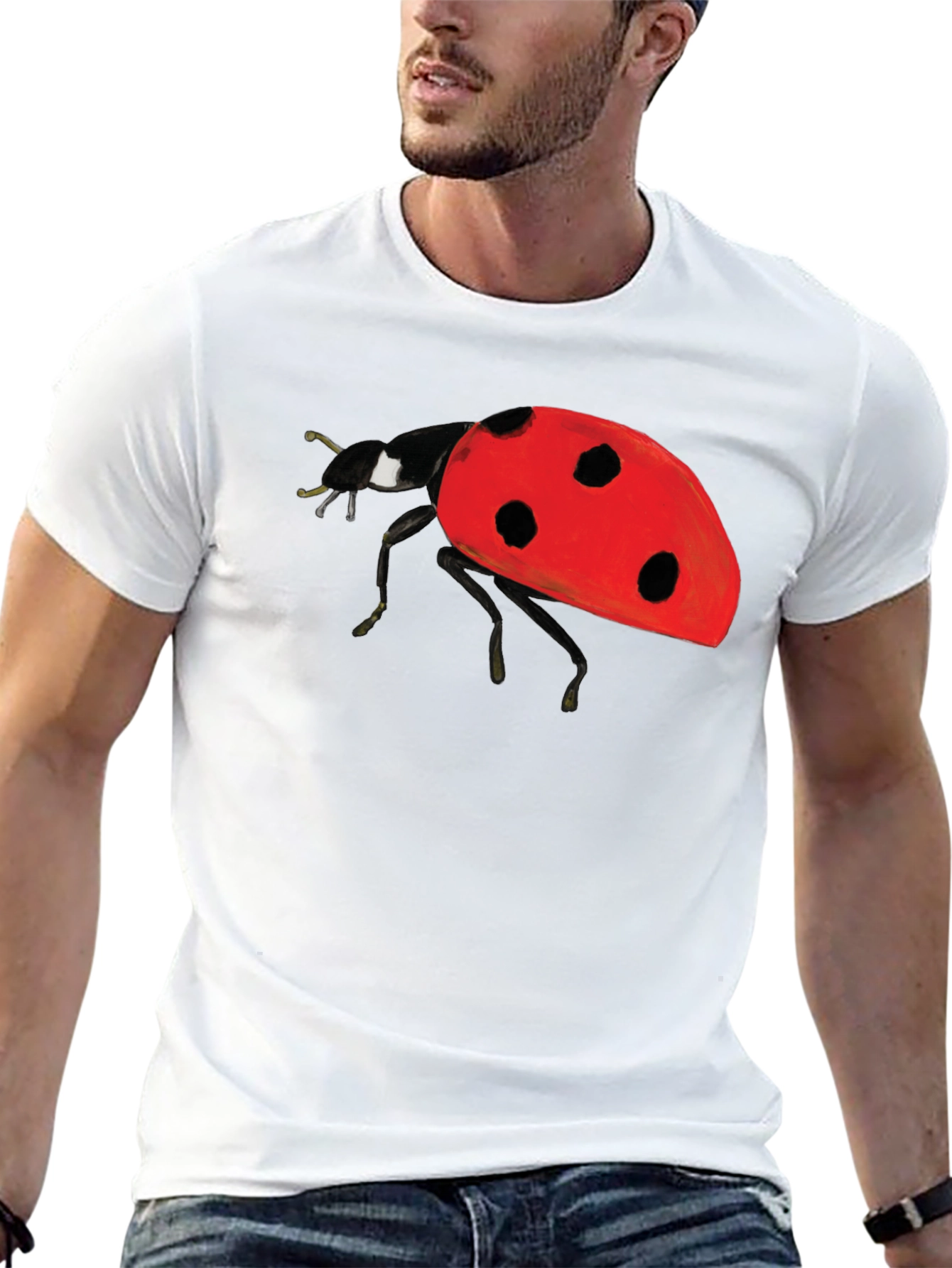 Ladybug Graphic Black T-Shirt