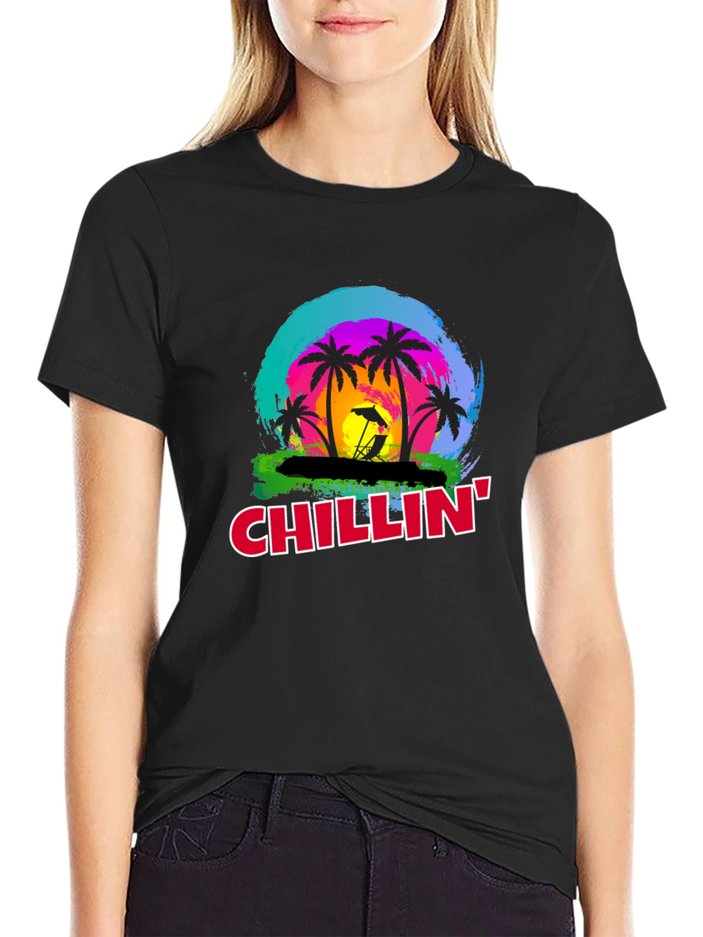 Chillin Palm Tree T-Shirt - Tropical Vibe