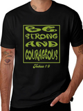 Be Strong & Courageous Black Christian T-Shirt
