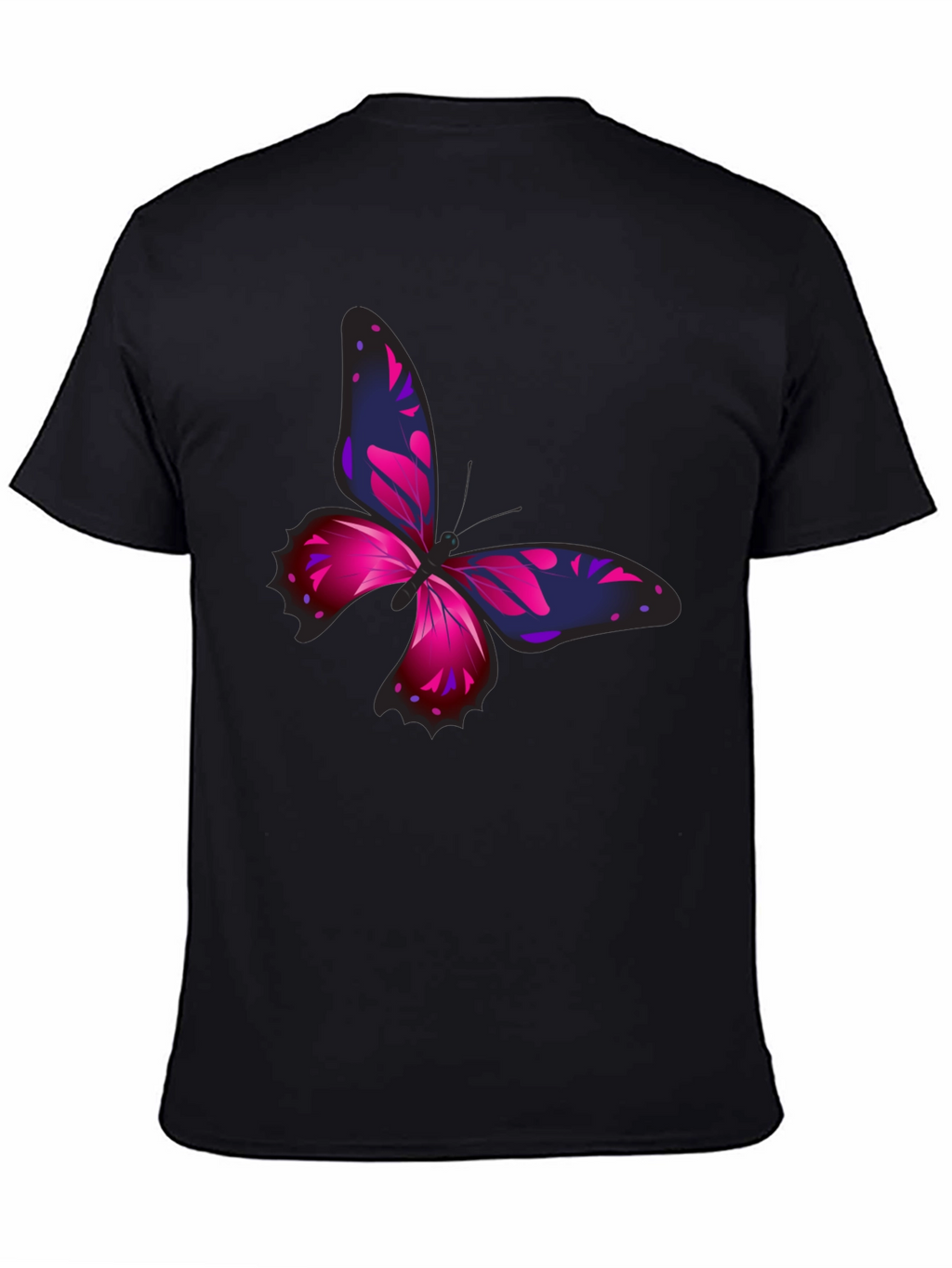 Butterfly Graphic Print Black T-Shirt