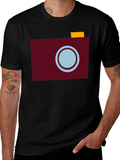 Retro Camera Graphic Tee - Stylish Black T-Shirt