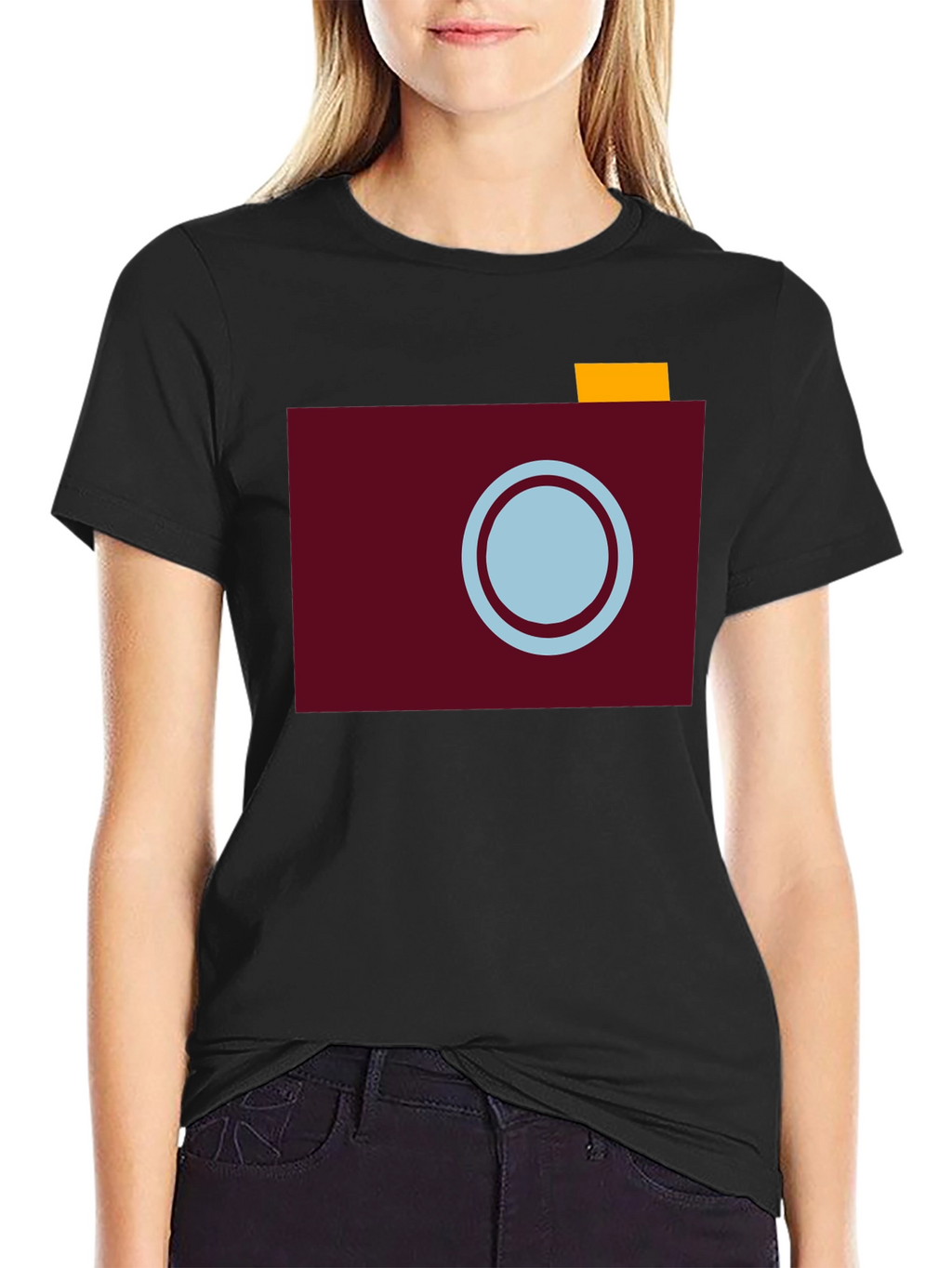 Retro Camera Graphic Tee - Stylish Black T-Shirt