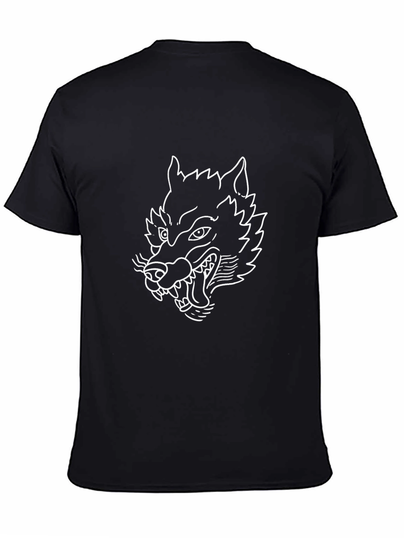 Black Wolf Graphic Tee - Stylish Mens T-Shirt