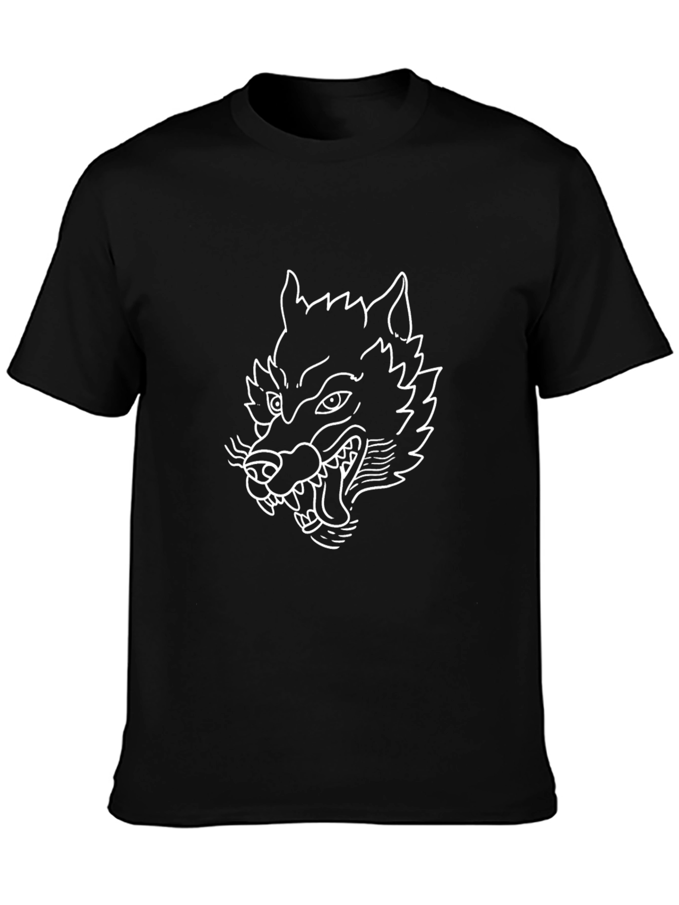Black Wolf Graphic Tee - Stylish Mens T-Shirt