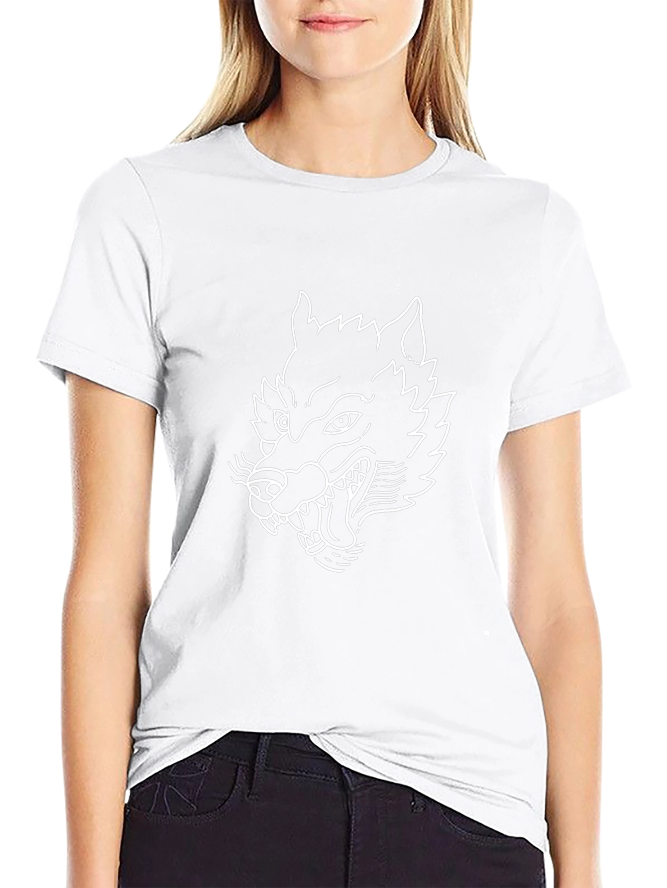 Black Wolf Graphic Tee - Stylish Mens T-Shirt