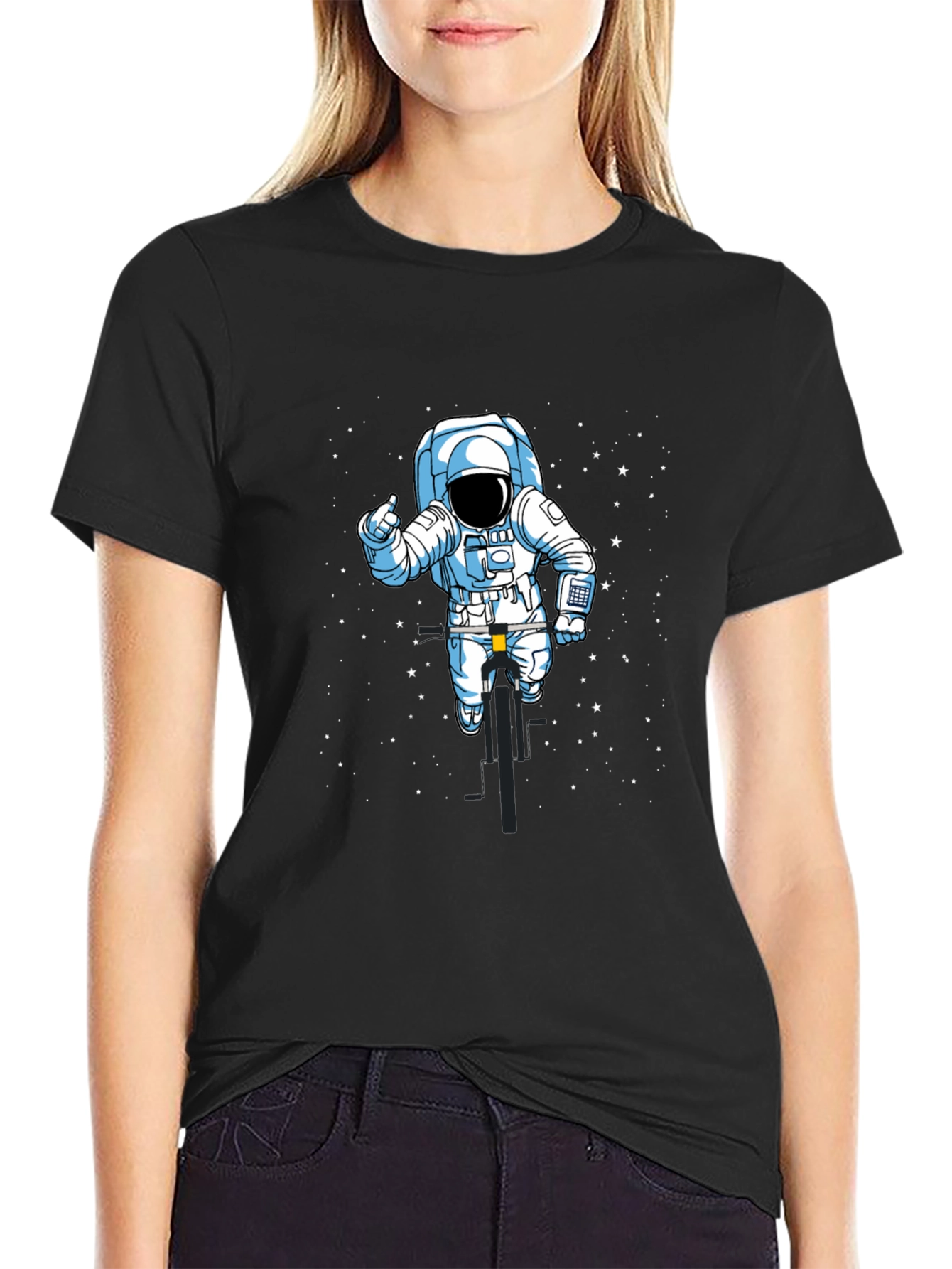 Astronaut Biker T-Shirt - Space Ride Tee
