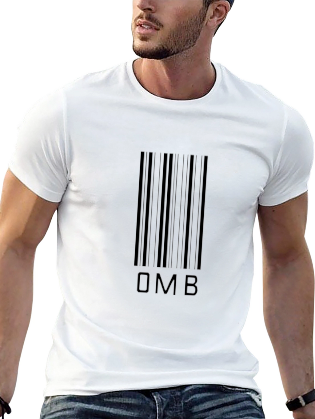 OMB Barcode Graphic Tee - Modern Black T-Shirt