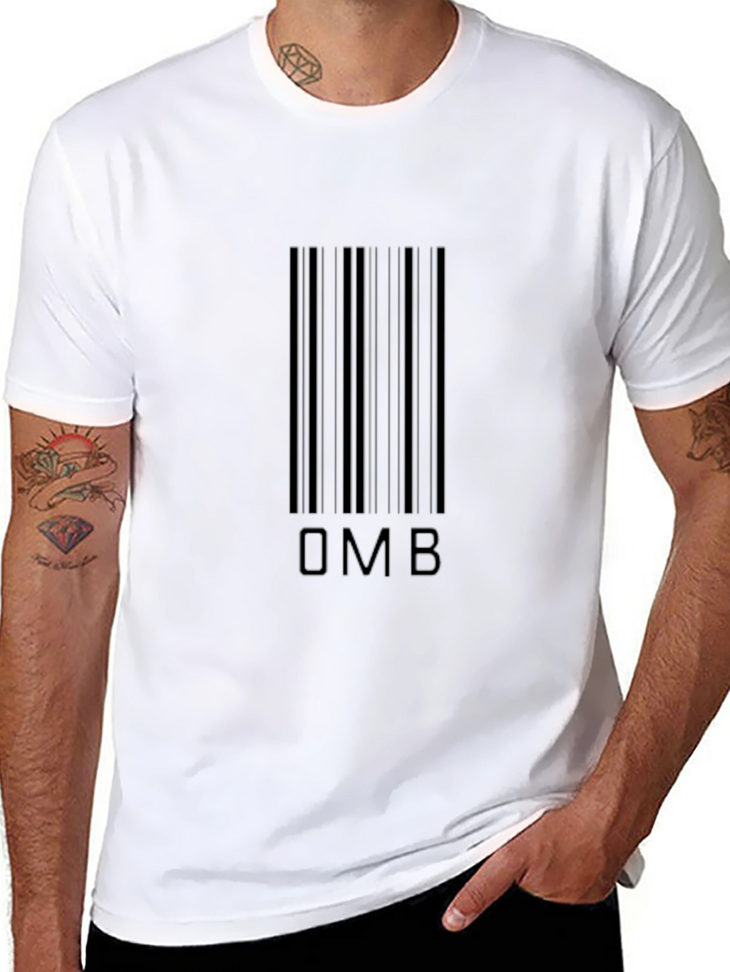 OMB Barcode Graphic Tee - Modern Black T-Shirt