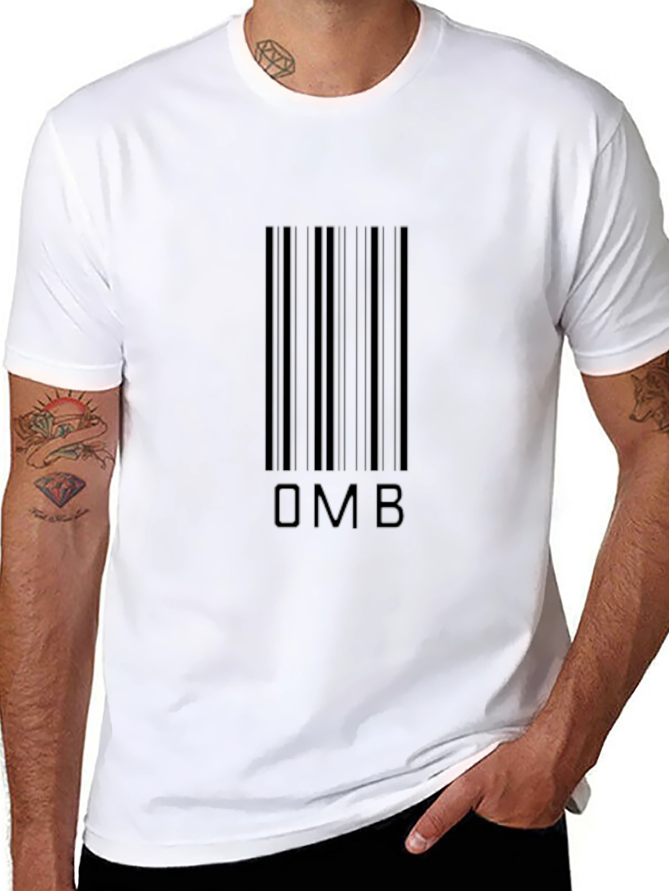 OMB Barcode Graphic Tee - Modern Black T-Shirt
