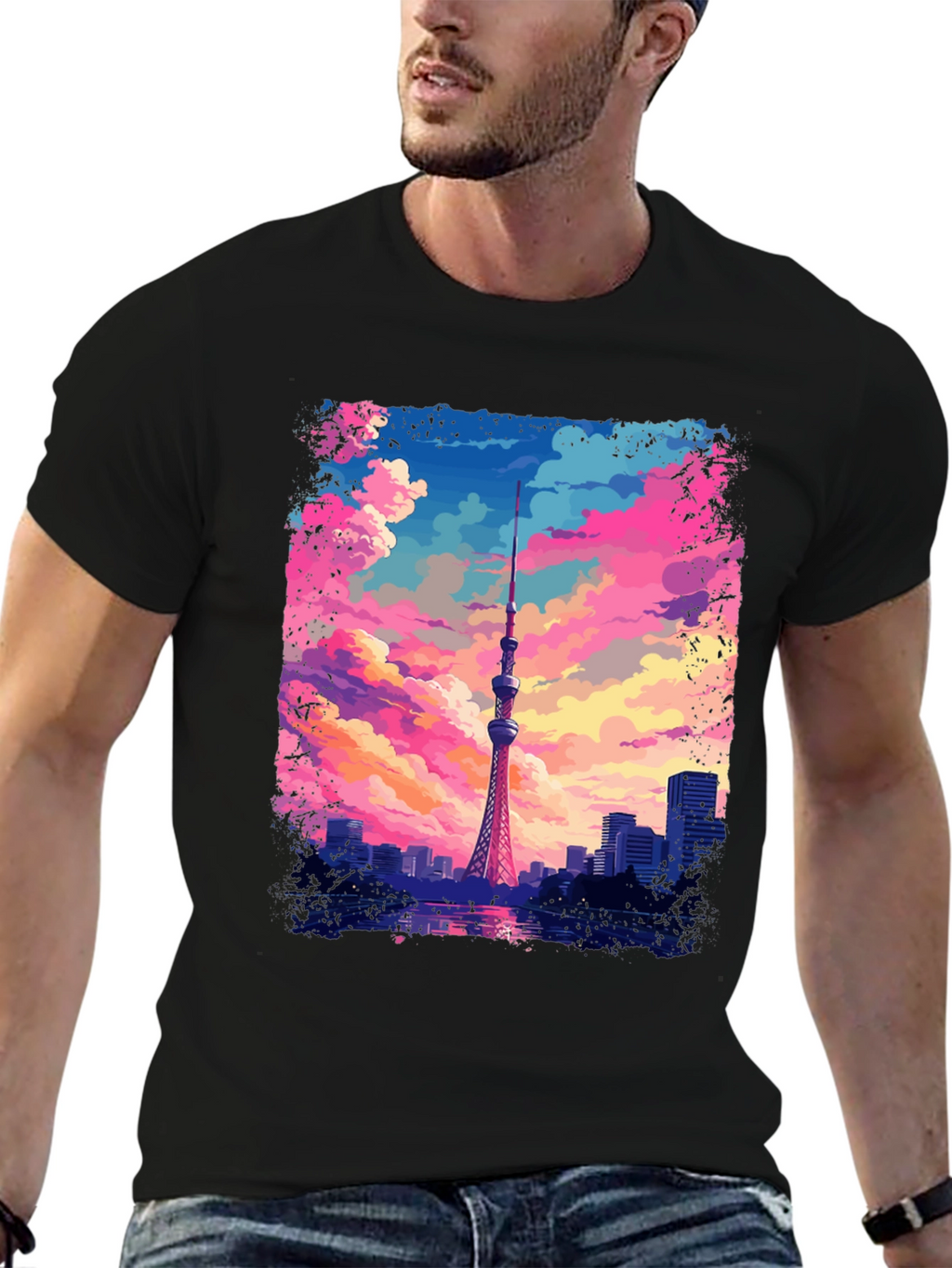 Tokyo Tower Anime T-Shirt - Artistic Graphic Tee