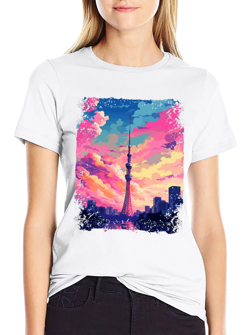Tokyo Tower Anime T-Shirt - Artistic Graphic Tee