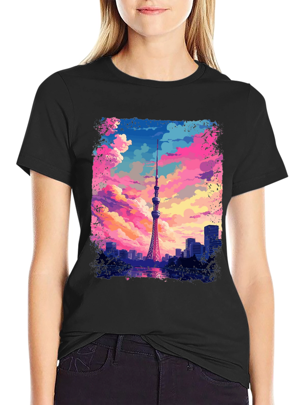 Tokyo Tower Anime T-Shirt - Artistic Graphic Tee