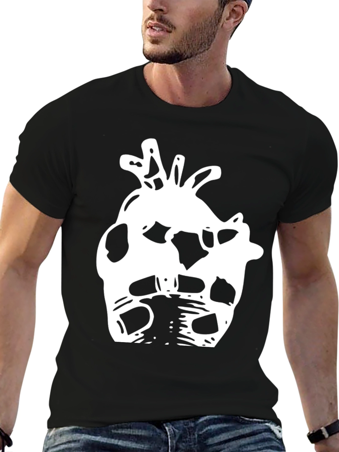Abstract Anatomical Heart Black T-Shirt