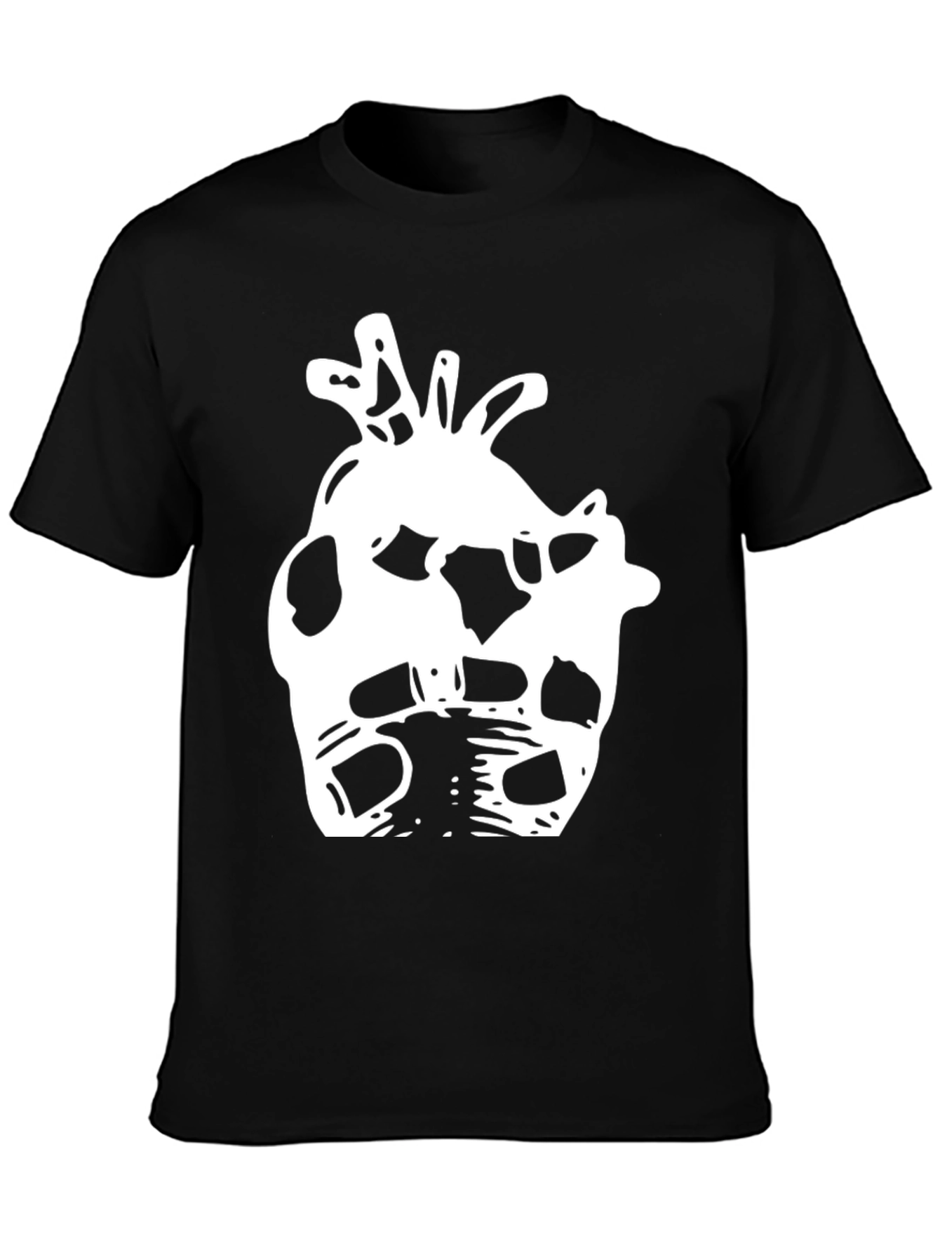 Abstract Anatomical Heart Black T-Shirt