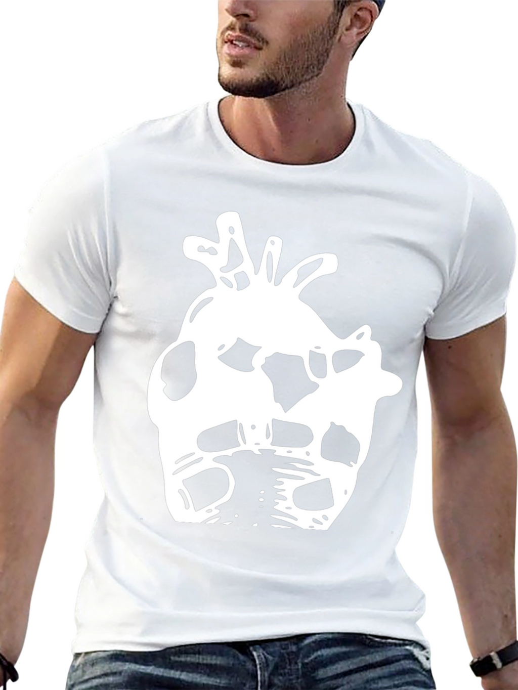 Abstract Anatomical Heart Black T-Shirt