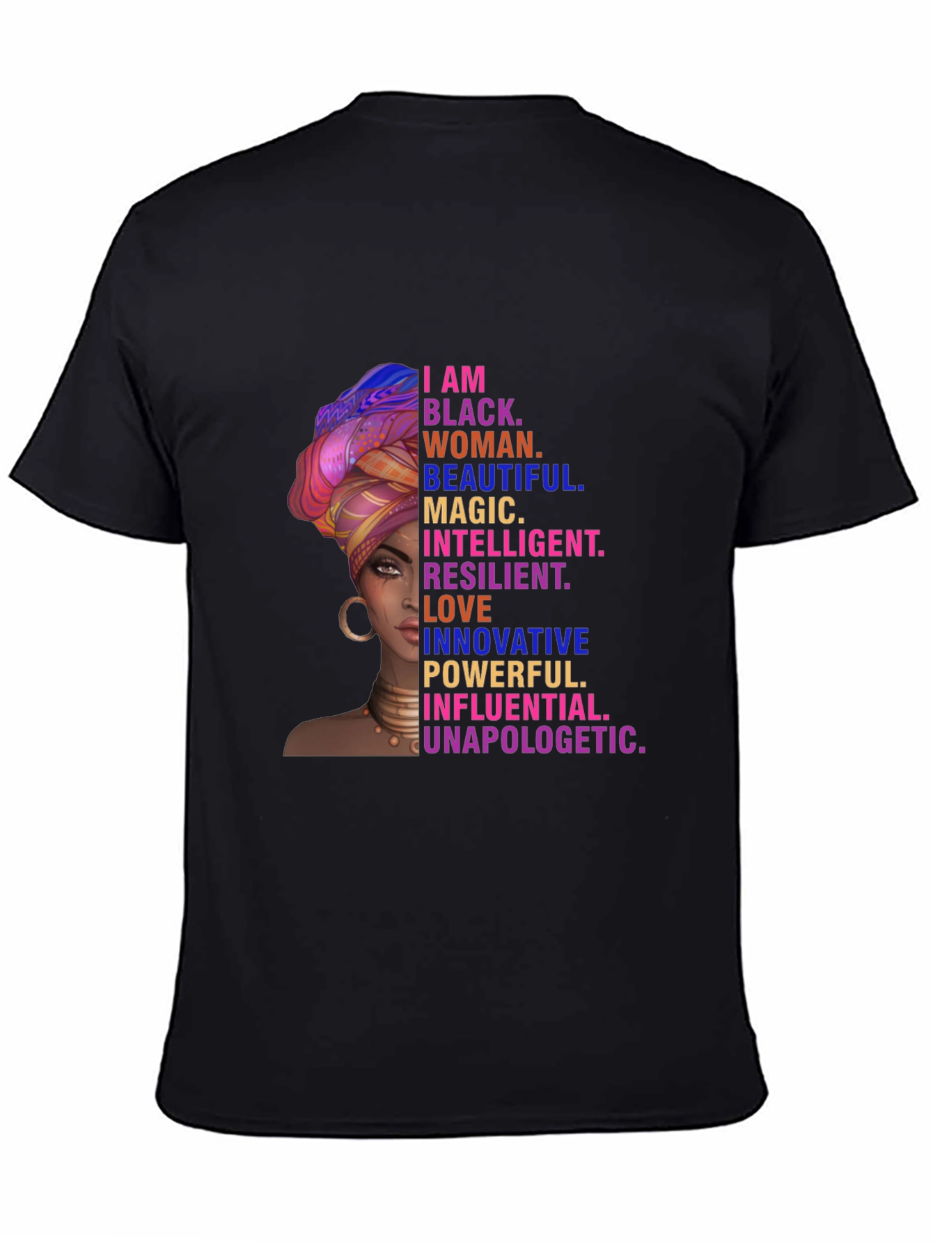 Empowered Black Woman T-Shirt: Beautiful Magic Influential