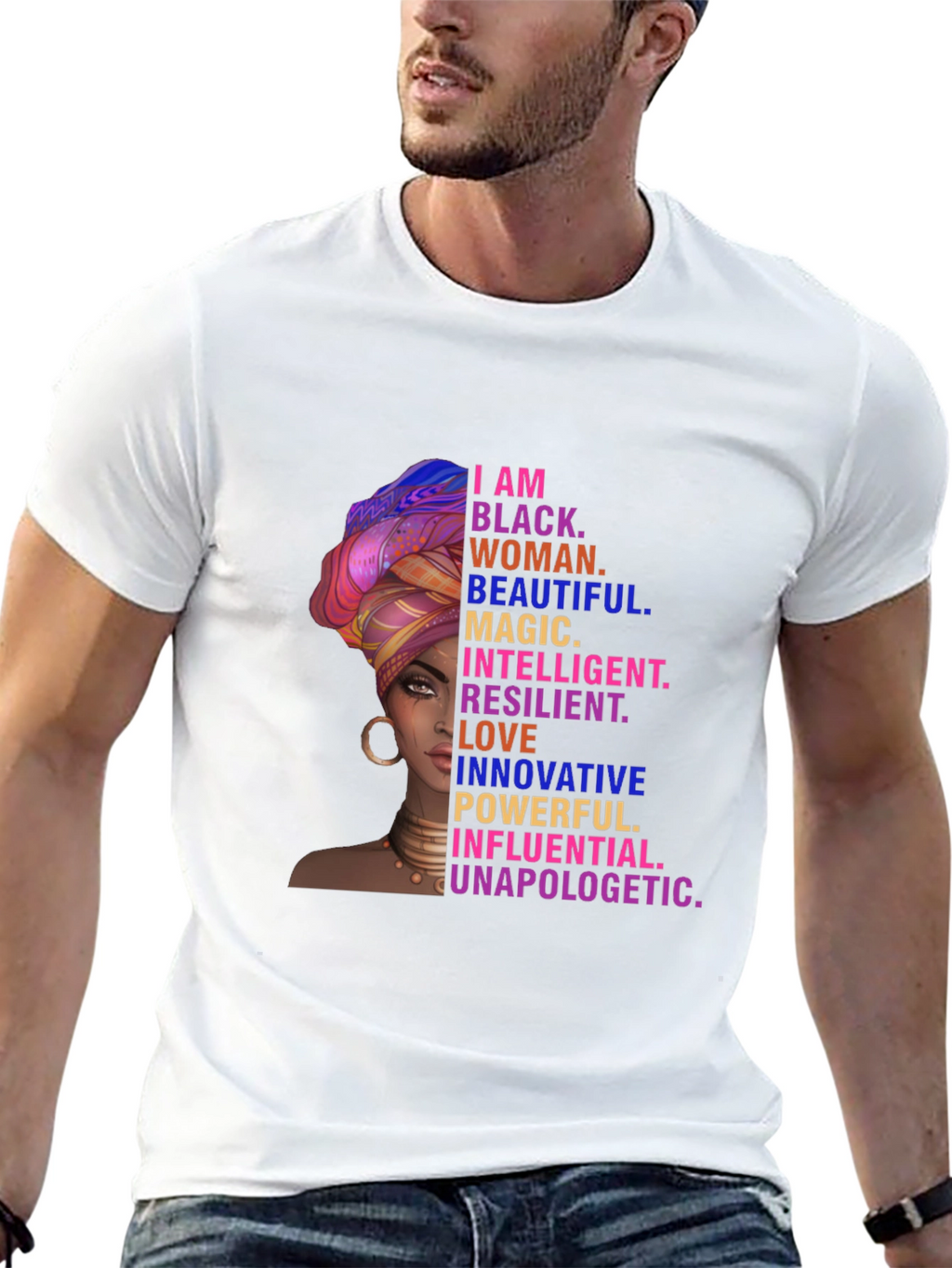 Empowered Black Woman T-Shirt: Beautiful Magic Influential