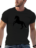 Black Horse Silhouette Mens T-Shirt