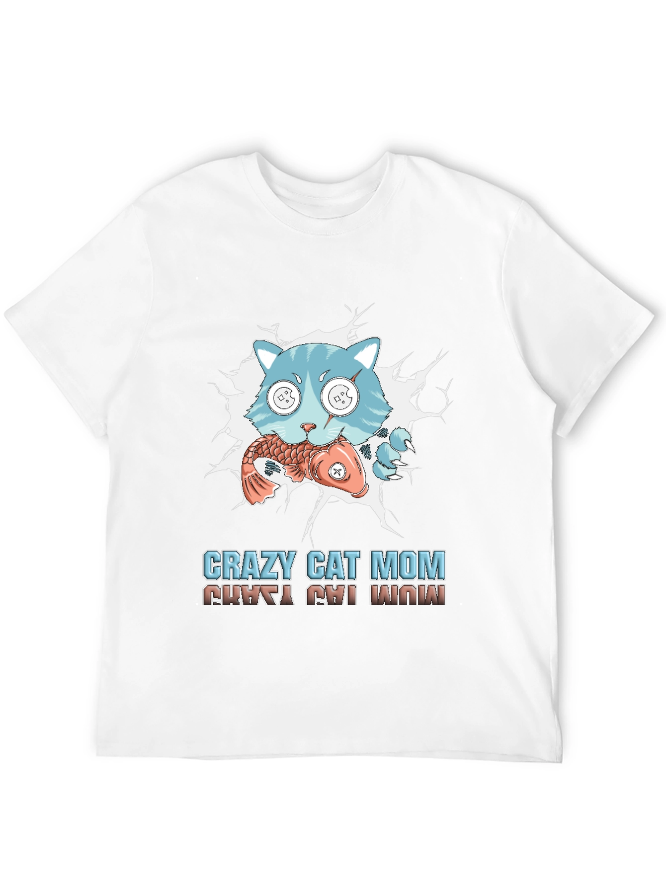 Crazy Cat Mom T-Shirt - Funny Graphic Tee