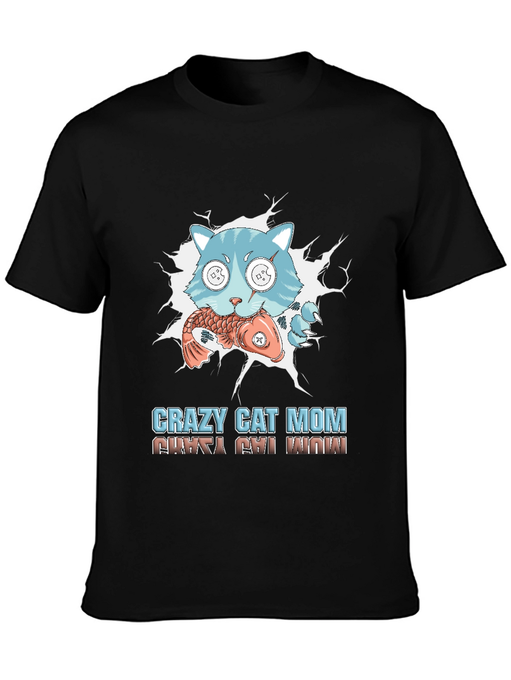 Crazy Cat Mom T-Shirt - Funny Graphic Tee