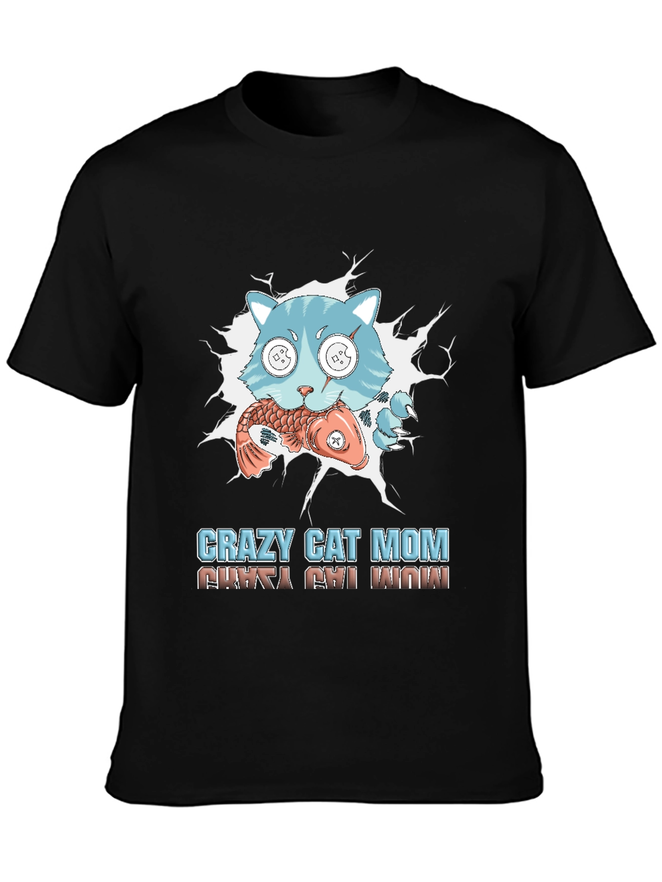 Crazy Cat Mom T-Shirt - Funny Graphic Tee