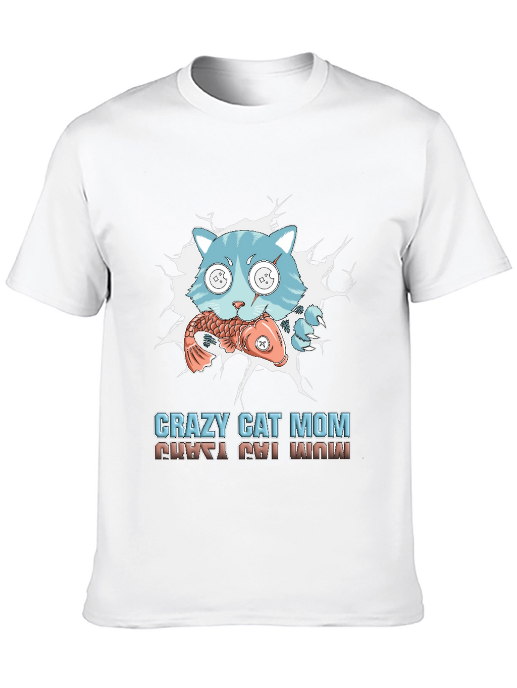 Crazy Cat Mom T-Shirt - Funny Graphic Tee