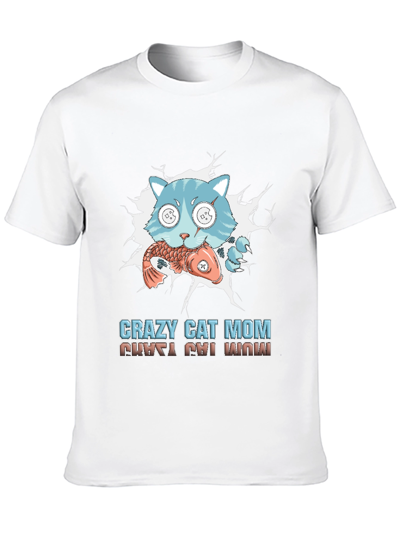 Crazy Cat Mom T-Shirt - Funny Graphic Tee