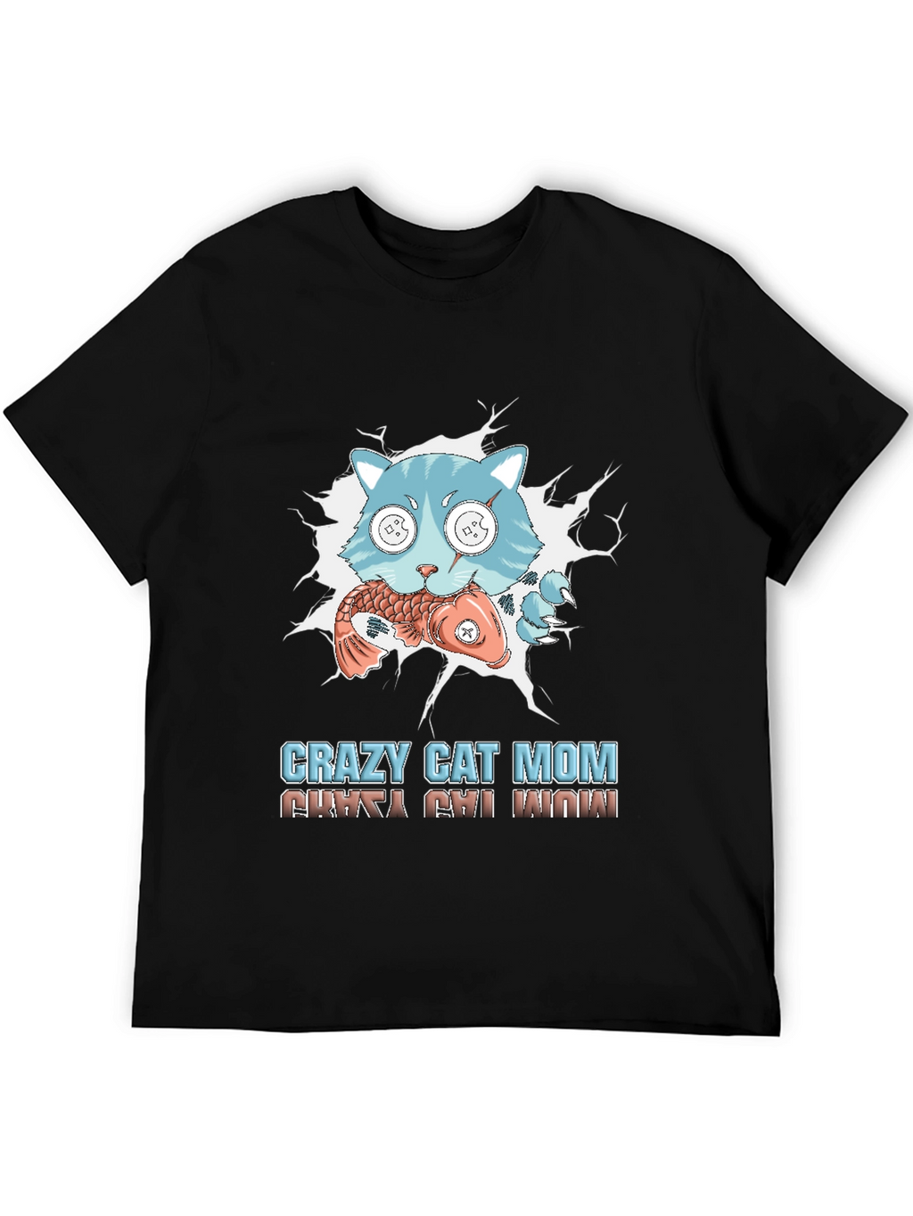 Crazy Cat Mom T-Shirt - Funny Graphic Tee
