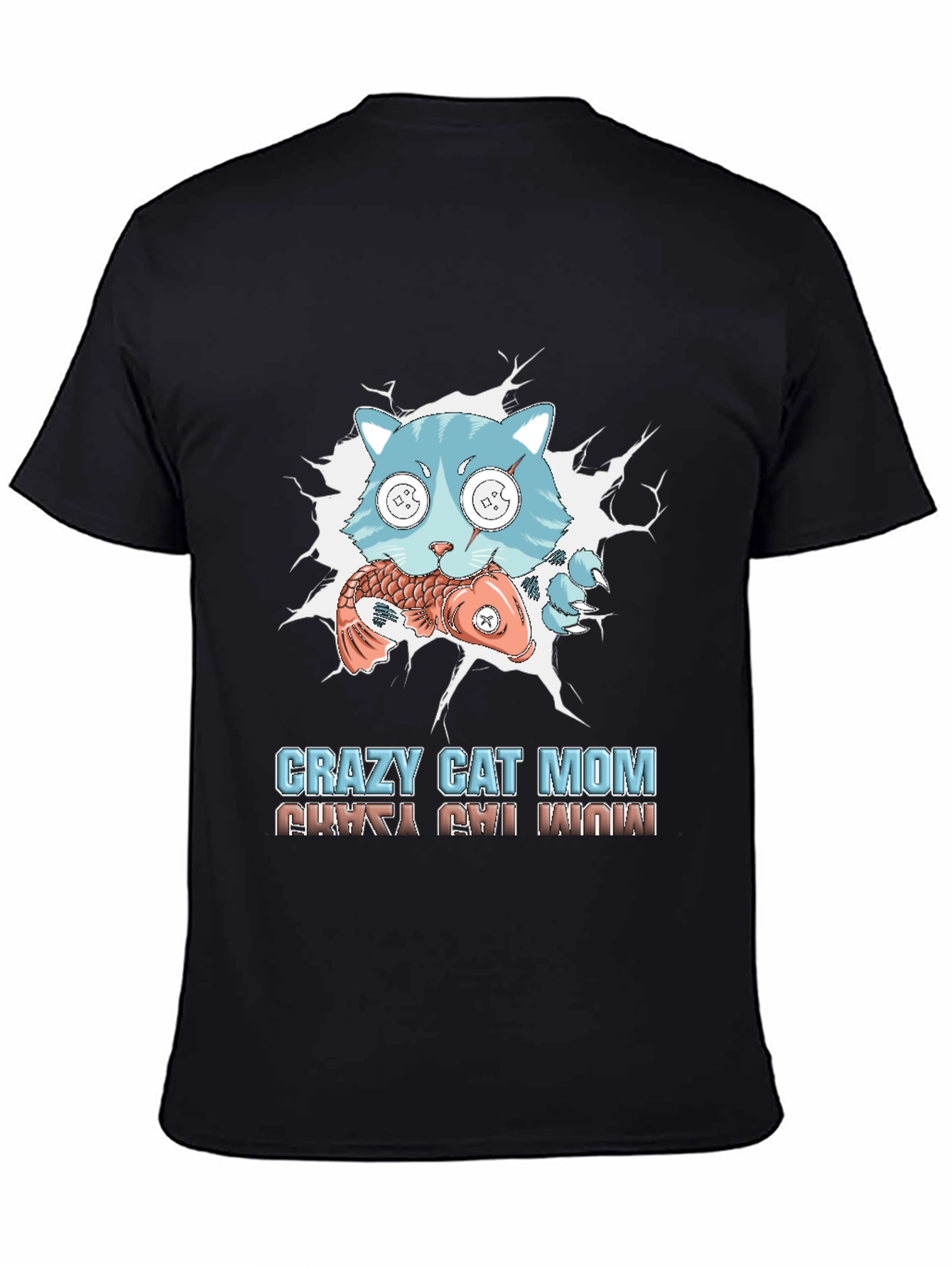 Crazy Cat Mom T-Shirt - Funny Graphic Tee