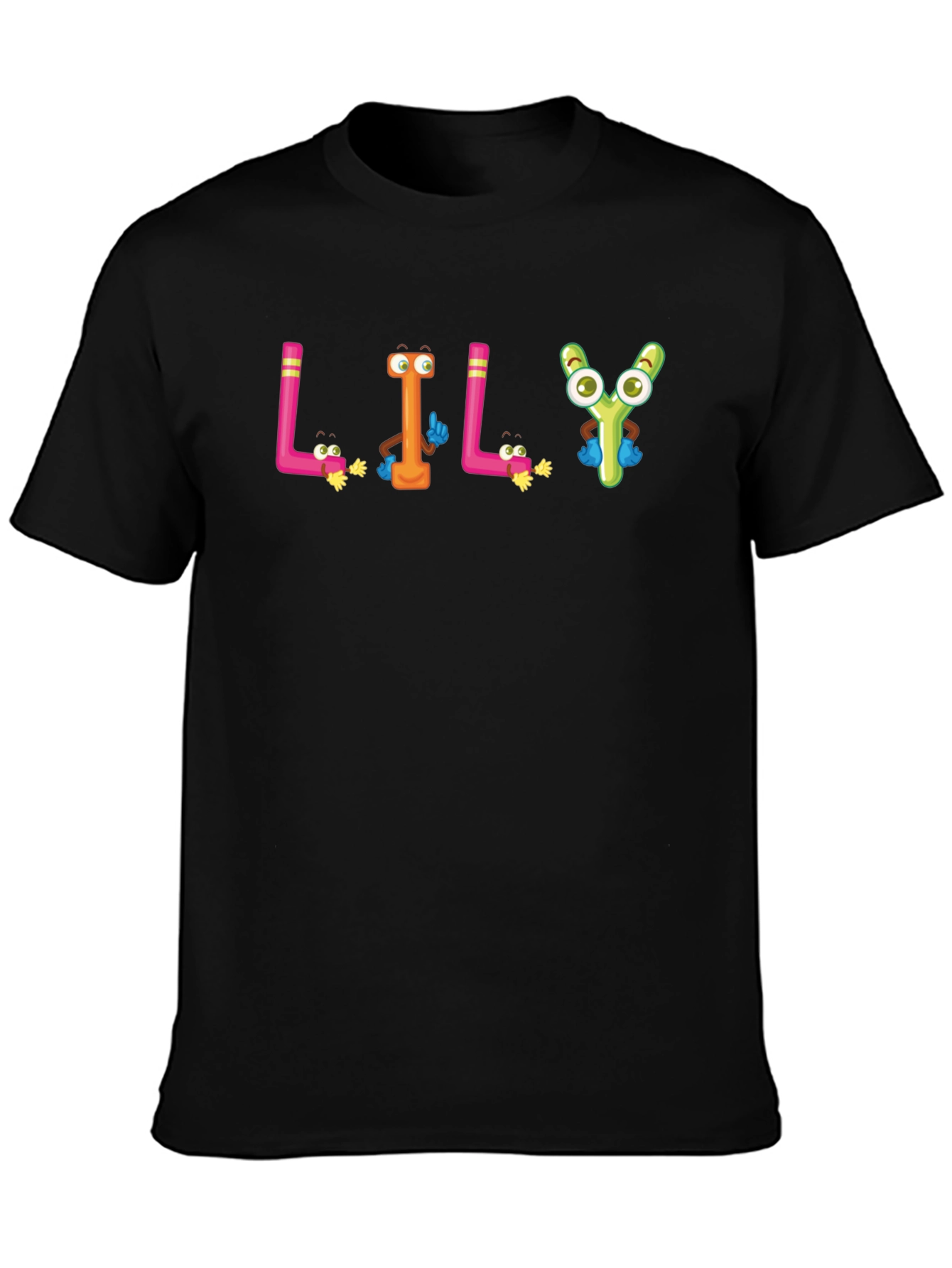 Cartoon LILY Black T-Shirt