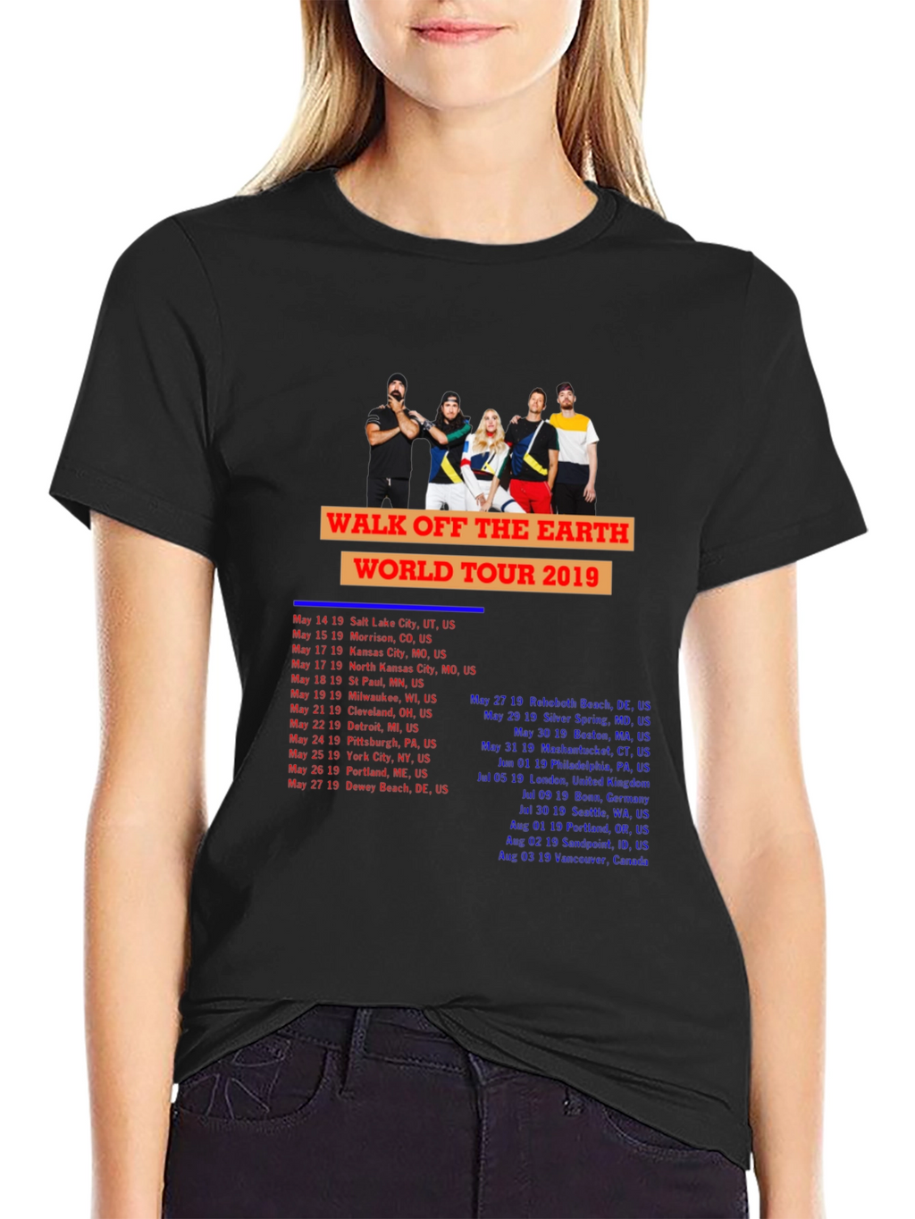 Walk Off The Earth 2019 Tour Black T-Shirt