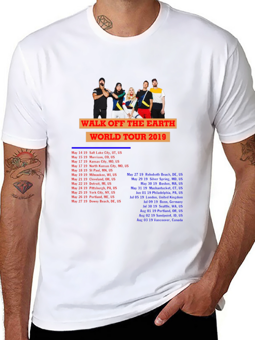 Walk Off The Earth 2019 Tour Black T-Shirt