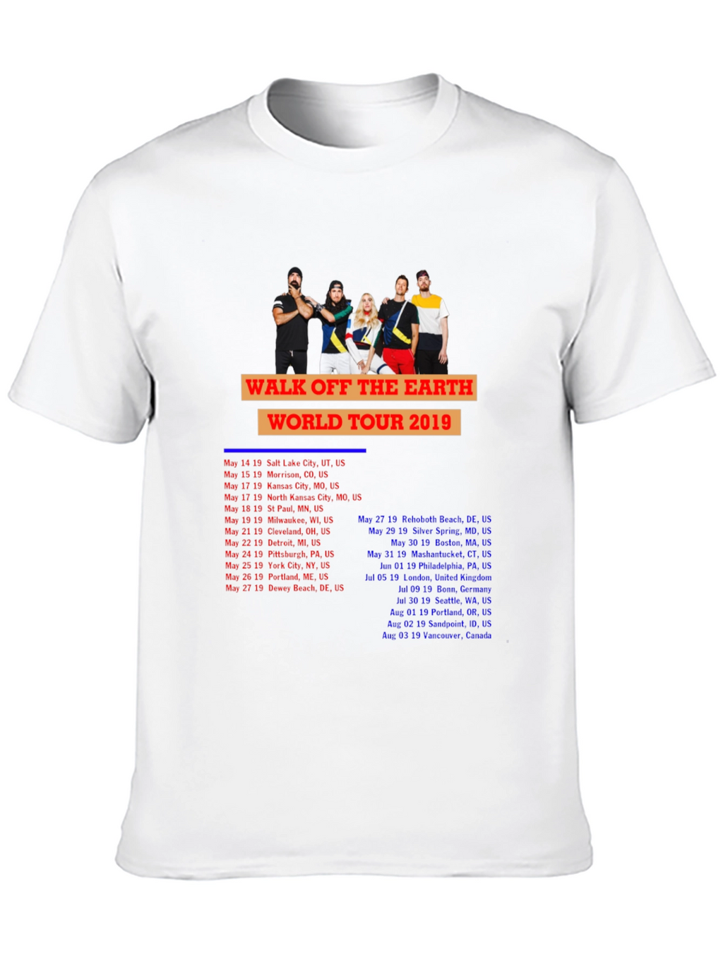 Walk Off The Earth 2019 Tour Black T-Shirt