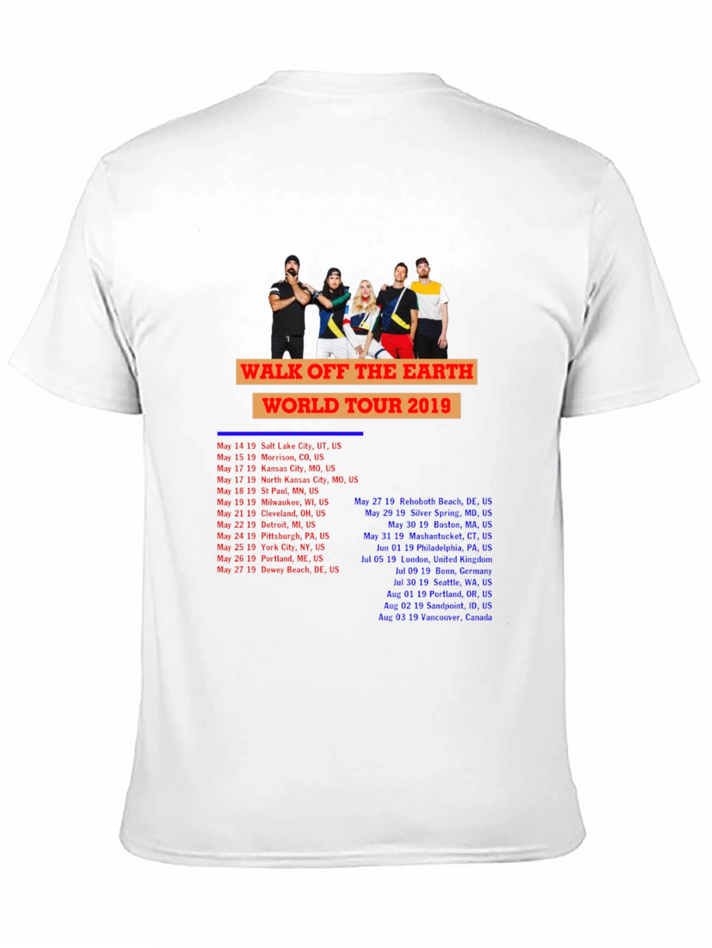 Walk Off The Earth 2019 Tour Black T-Shirt