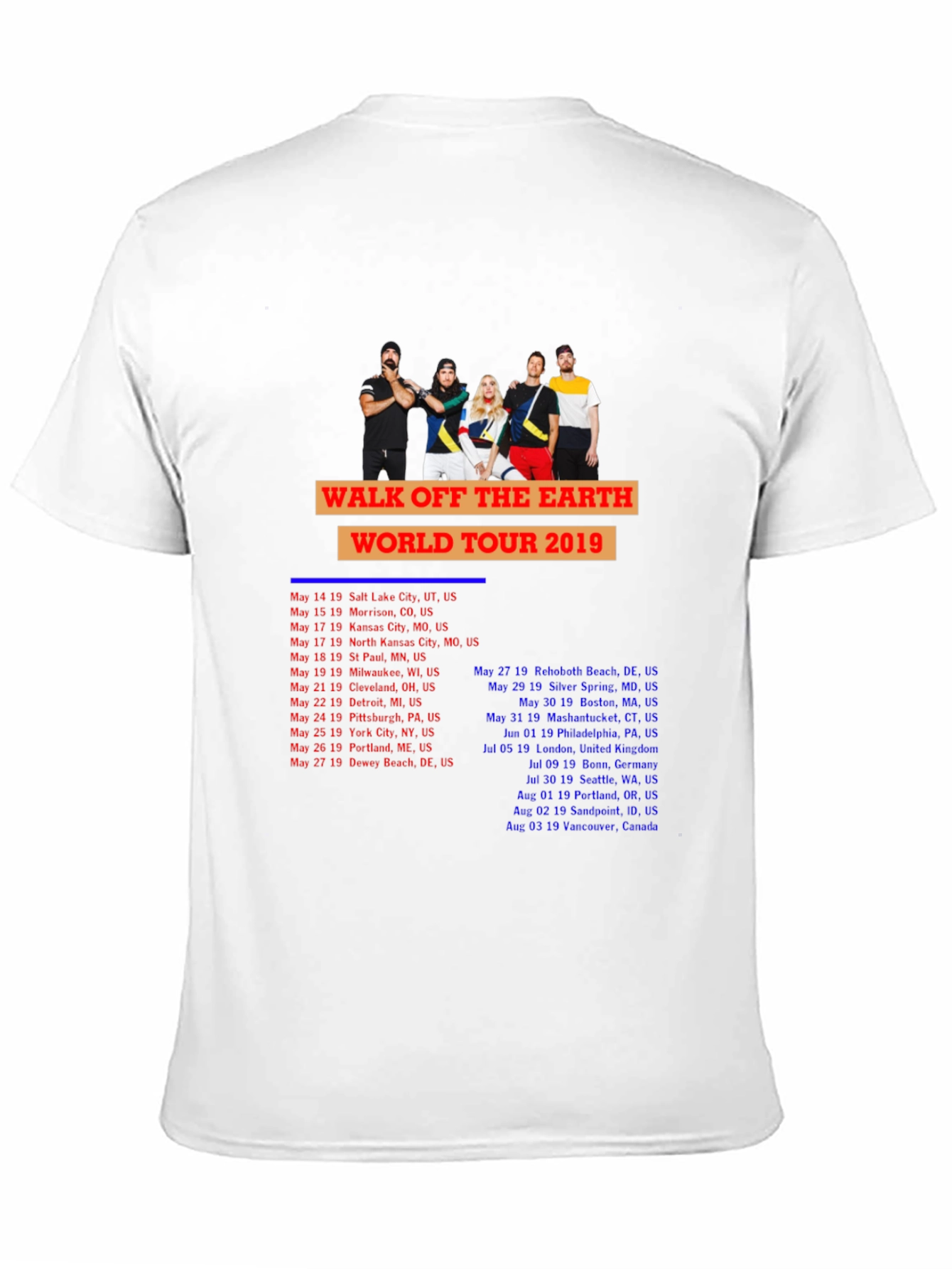 Walk Off The Earth 2019 Tour Black T-Shirt