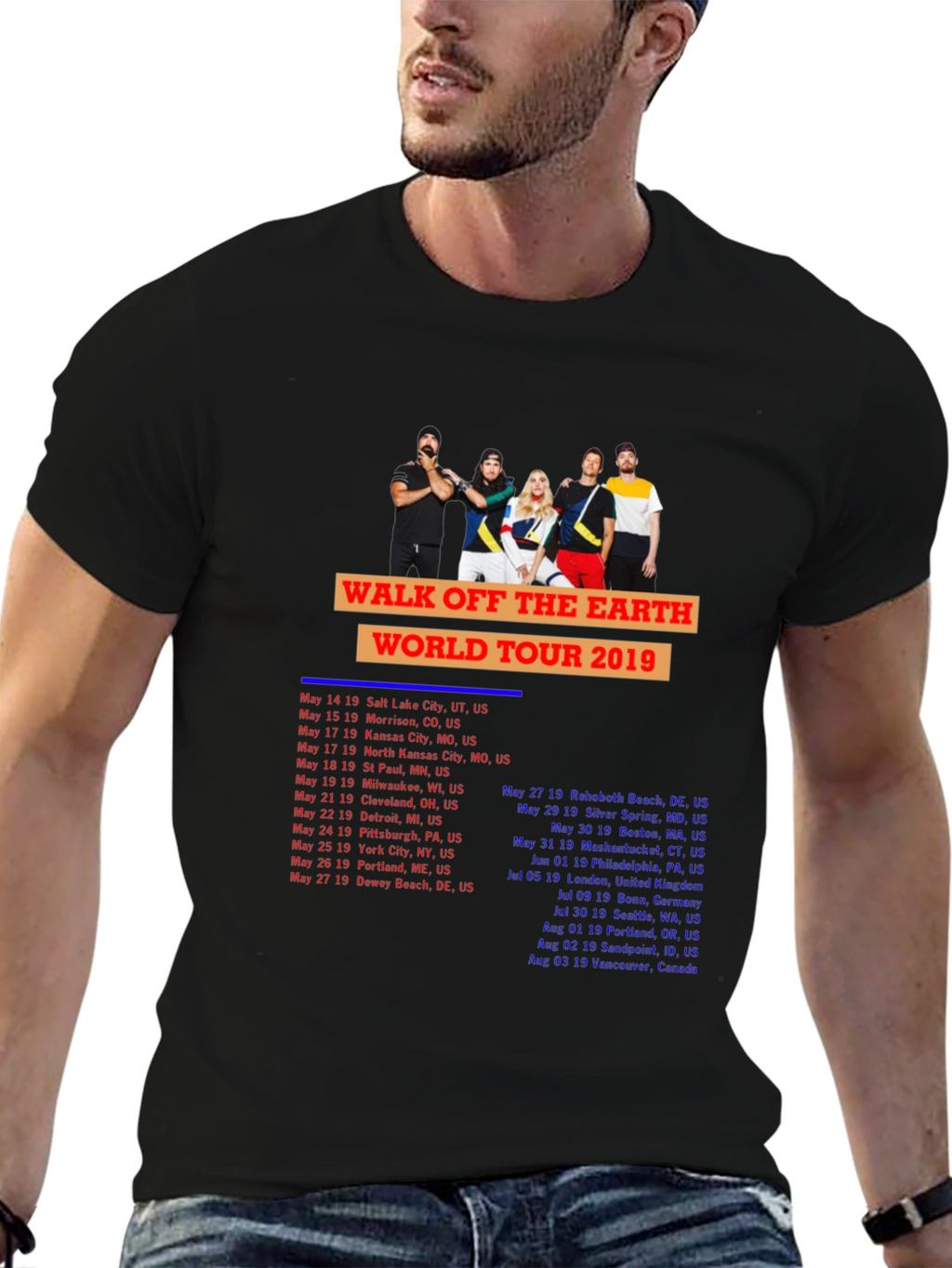 Walk Off The Earth 2019 Tour Black T-Shirt