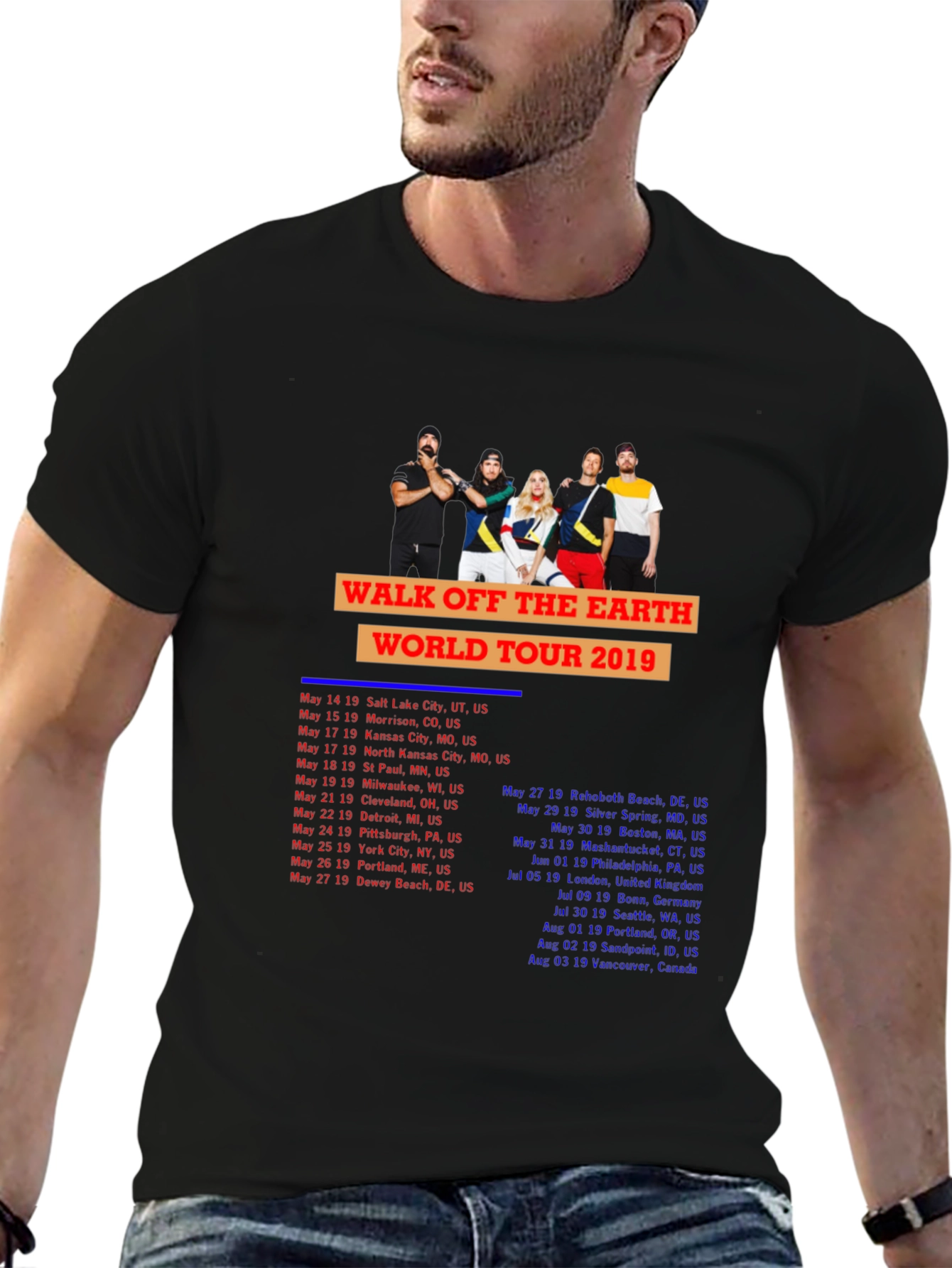 Walk Off The Earth 2019 Tour Black T-Shirt