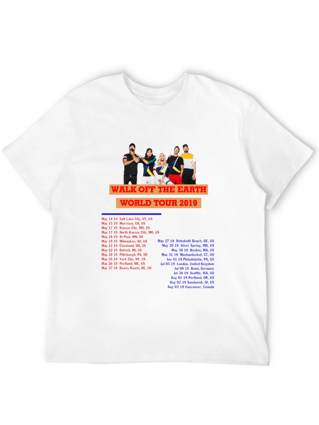 Walk Off The Earth 2019 Tour Black T-Shirt