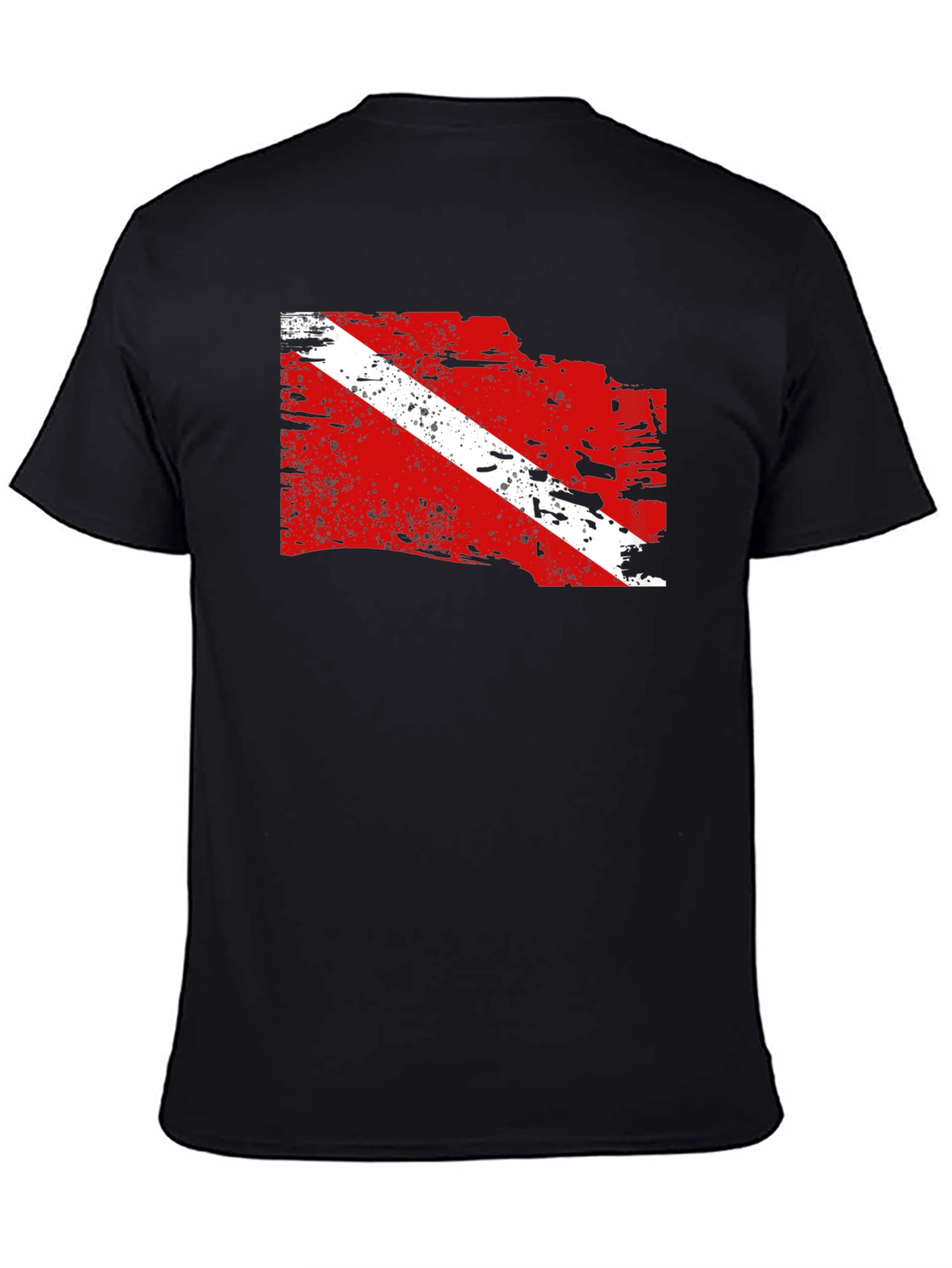 Diver Down Flag Graphic Tee - Black Cotton T-Shirt