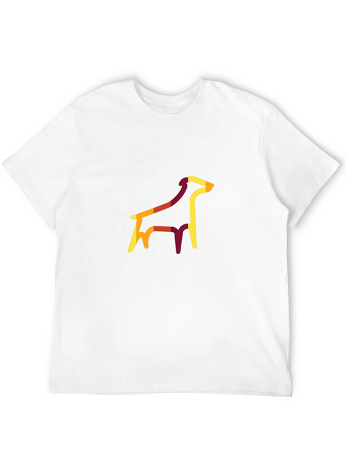 Abstract Dog Graphic Tee - Unisex Black T-Shirt