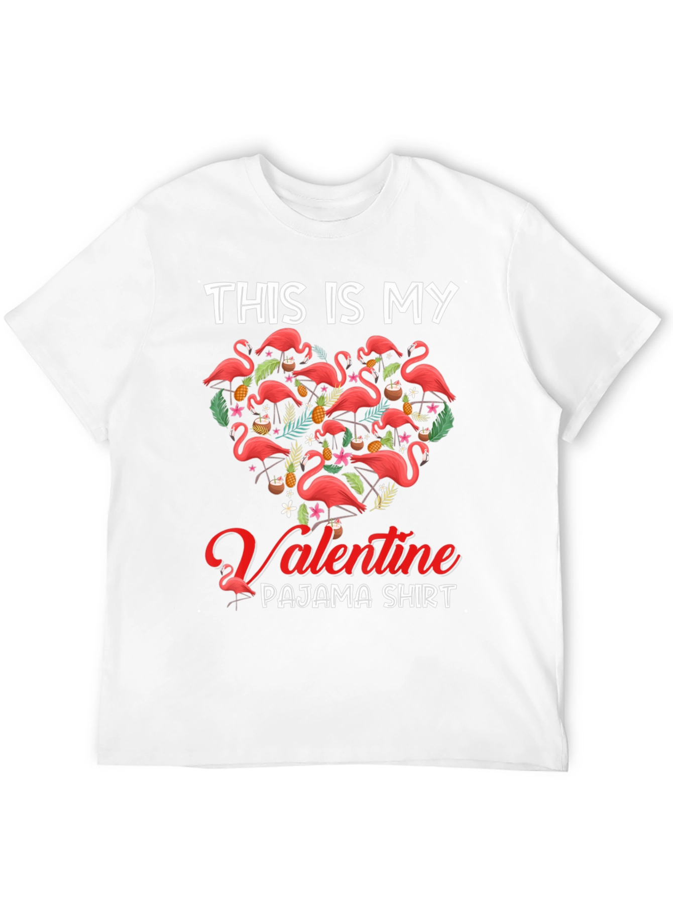 Valentine Flamingo Pajama T-Shirt