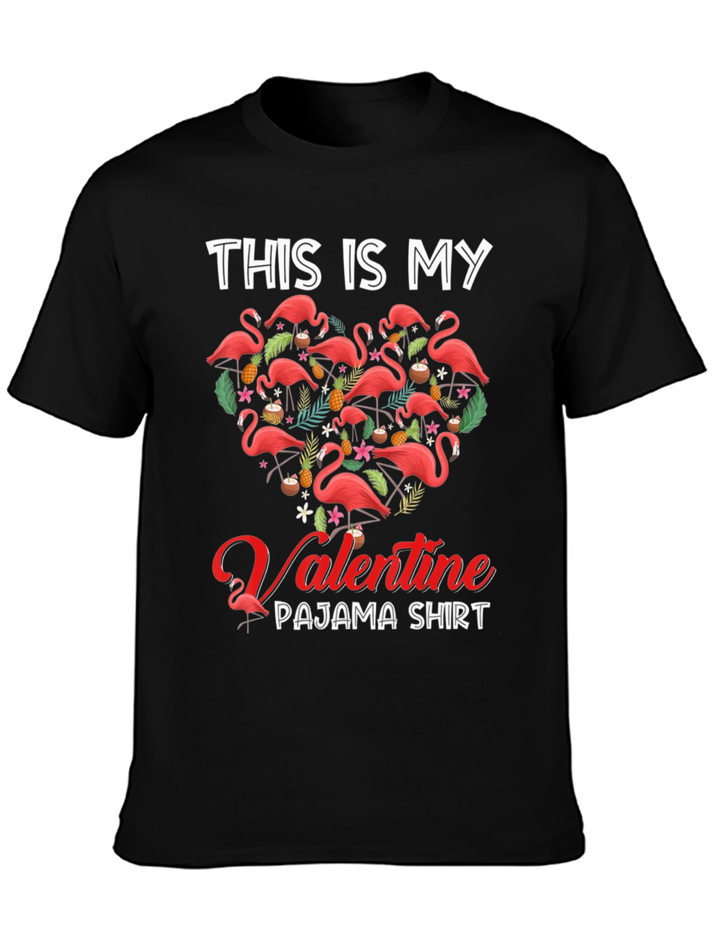 Valentine Flamingo Pajama T-Shirt