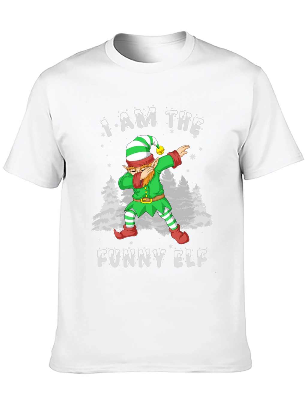 Funny Elf Dabbing Graphic Tee Christmas Holiday