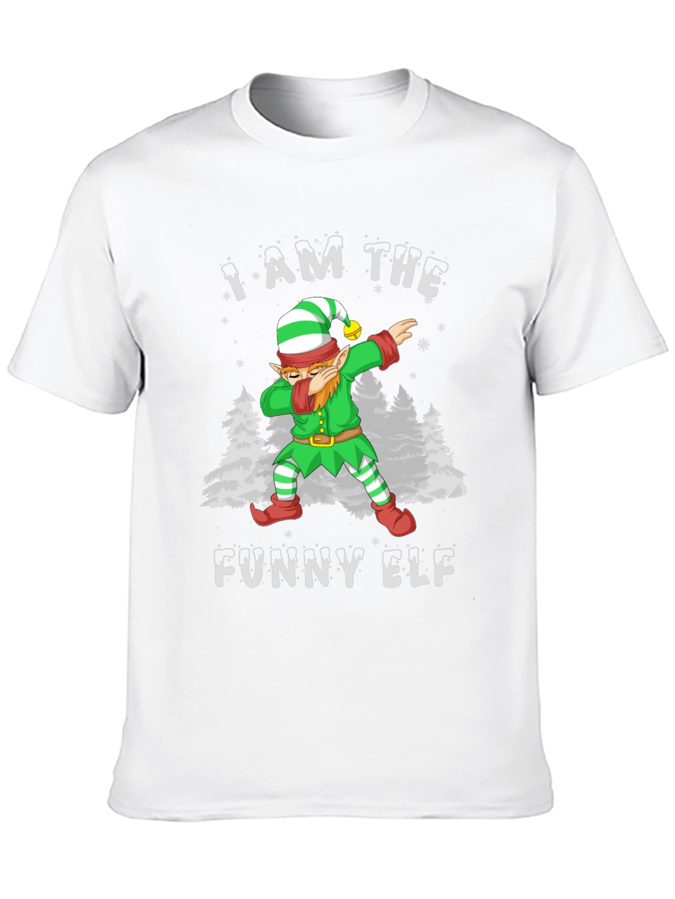 Funny Elf Dabbing Graphic Tee Christmas Holiday