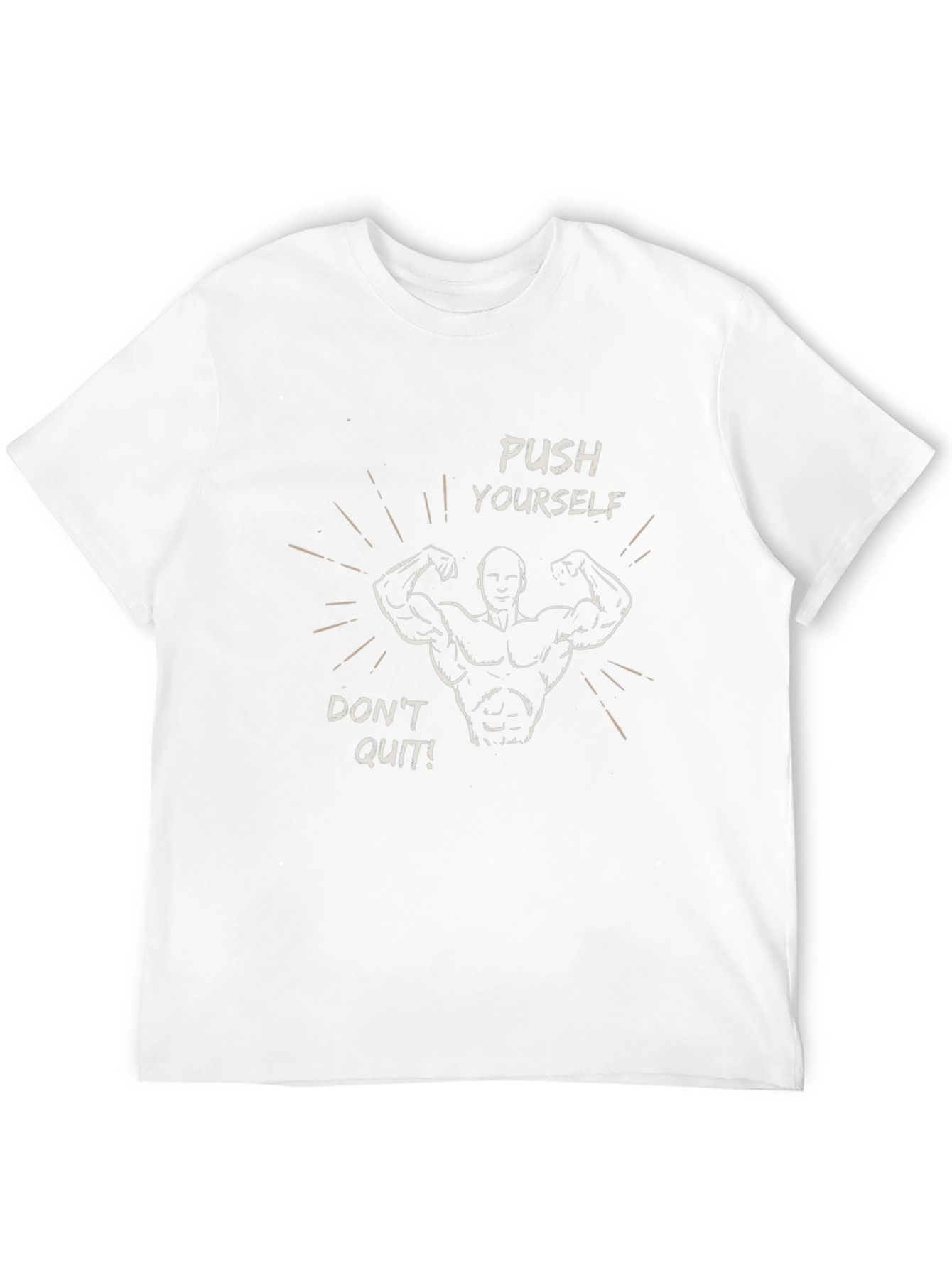 Motivational Push Yourself Graphic Tee - Black