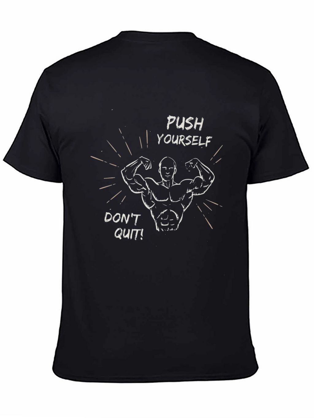 Motivational Push Yourself Graphic Tee - Black