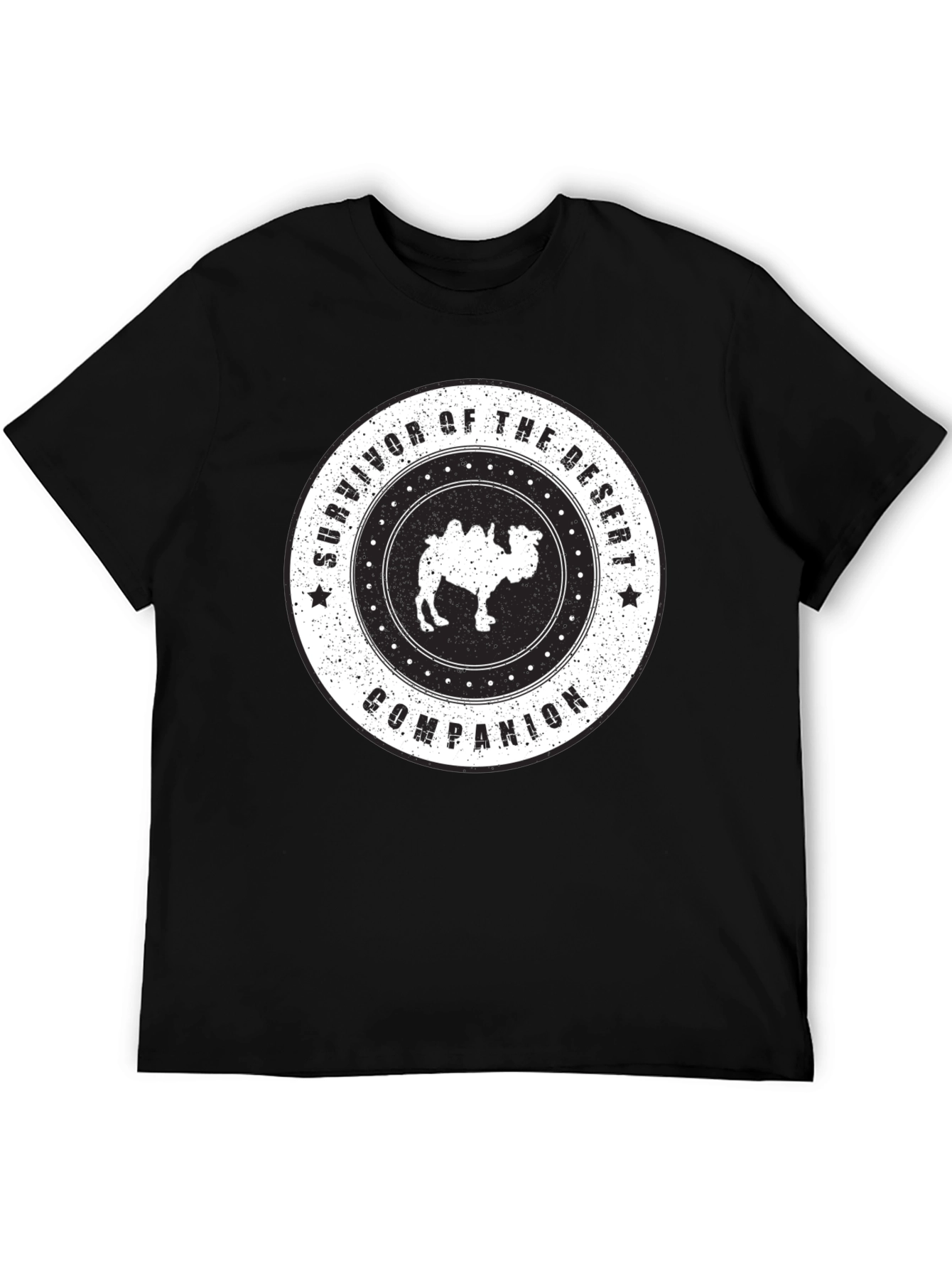 Desert Survivor Camel Graphic Tee - Unisex Black T-Shirt