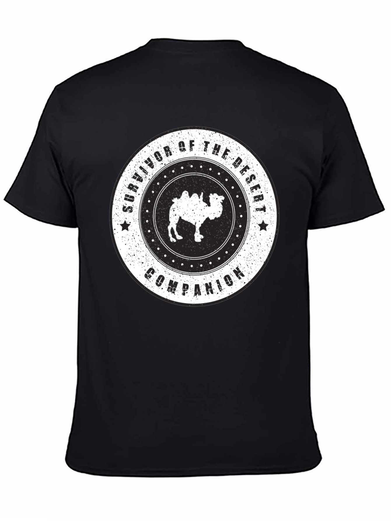 Desert Survivor Camel Graphic Tee - Unisex Black T-Shirt